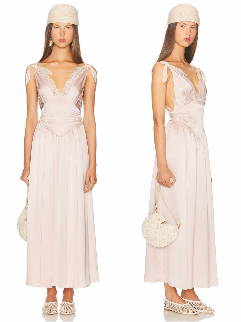 Helsa The Silk Celeste Dress in Blush Size XSNew